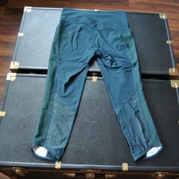 Athleta Medium Teal Textured Leggings with Pockets - Picture 5 of 7